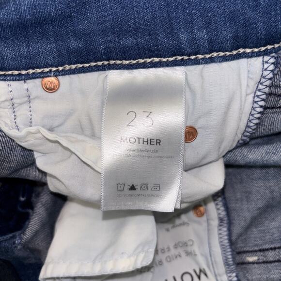 Mother Denim The Mid Rise Dazzler Crop Fray Jeans Squeeze It Size 23 Custom Back - Picture 9 of 11